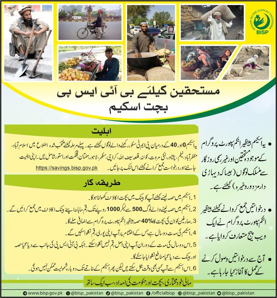 BISP Bachat Savings Scheme 2024 Online Registration